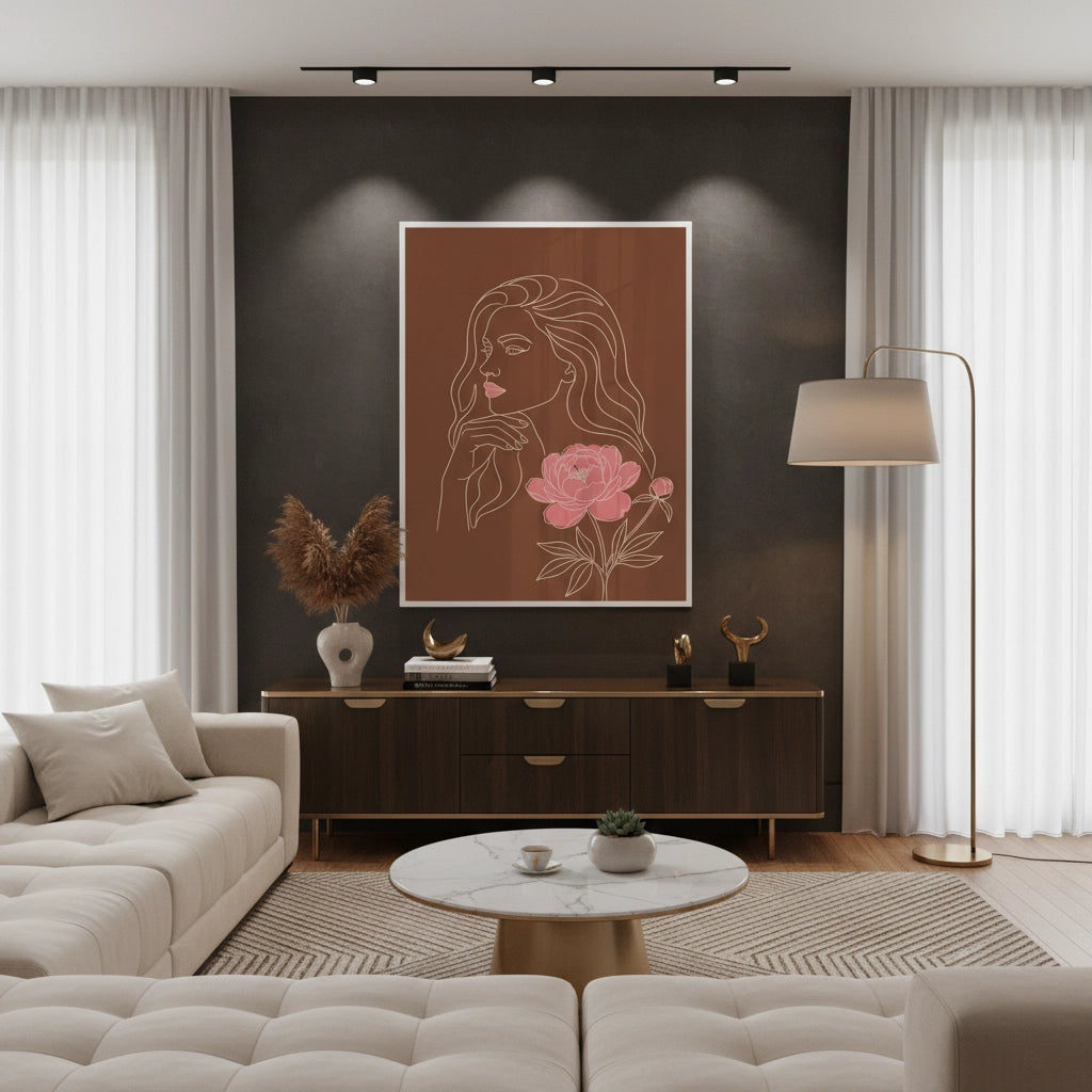 Earthy Mid-Century Modern Female Portrait - Fine Art