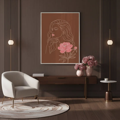 Earthy Mid-Century Modern Female Portrait - Fine Art