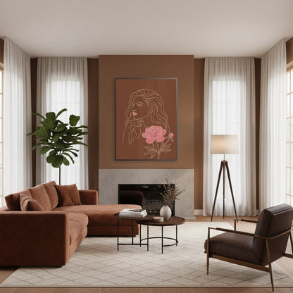 Earthy Mid-Century Modern Female Portrait - Fine Art