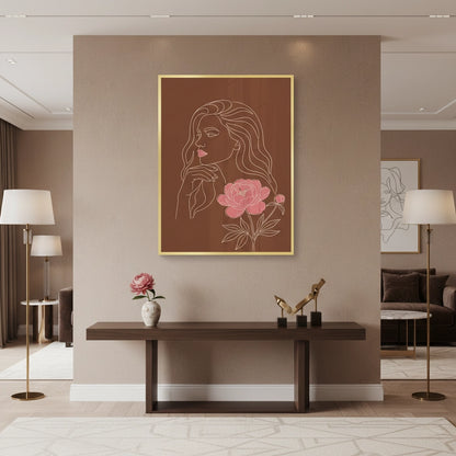 Earthy Mid-Century Modern Female Portrait - Fine Art