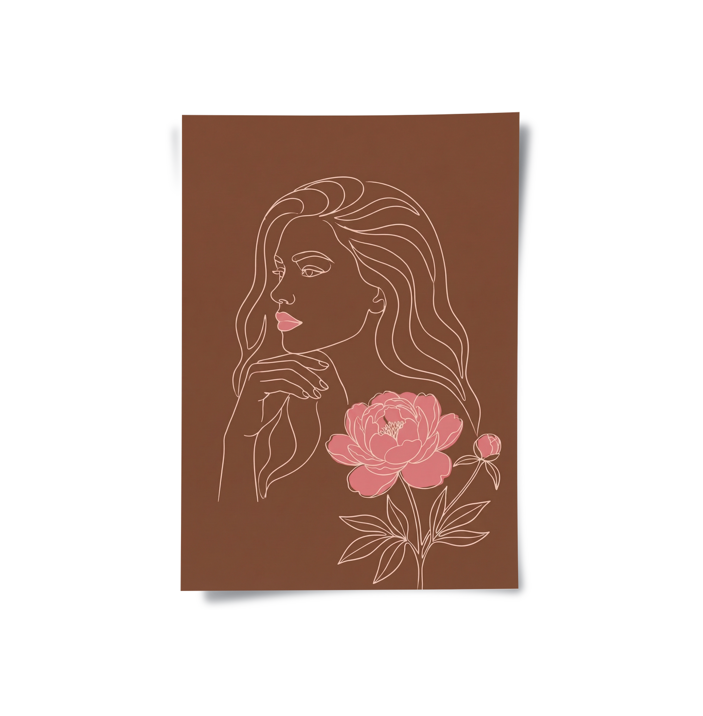 2Earthy Mid-Century Modern Female Portrait - Poster