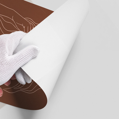 Earthy Mid-Century Modern Female Portrait - Poster