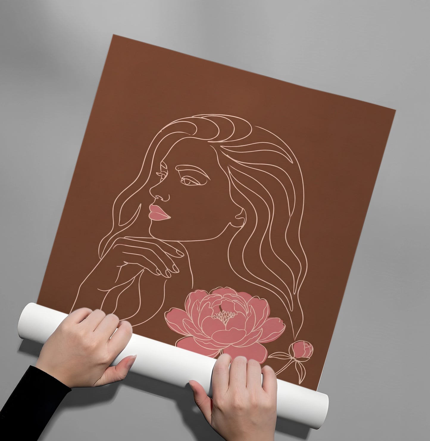 2Earthy Mid-Century Modern Female Portrait - Poster