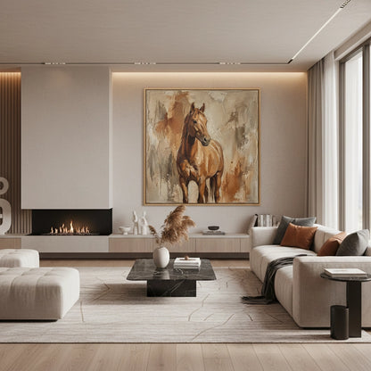 Earthy Taupe Horse Painting #ETHO440