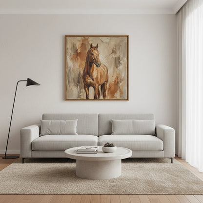 Earthy Taupe Horse Painting #ETHO440