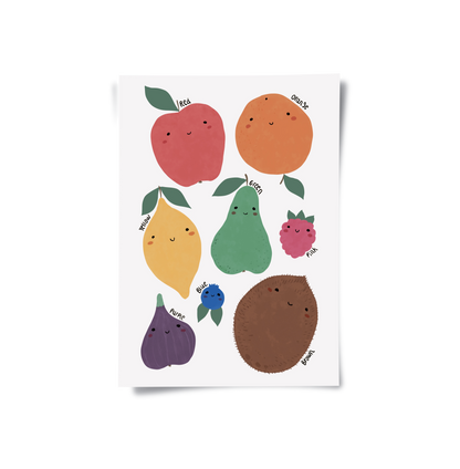 Educational Fruit and Color - Poster