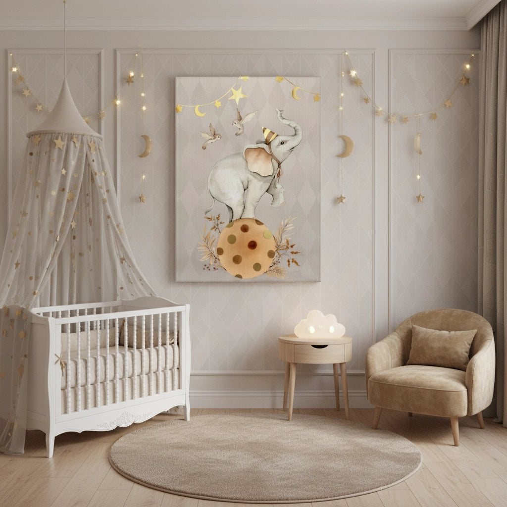 Elephant Nursery - Canvas - Jasmineart.ae