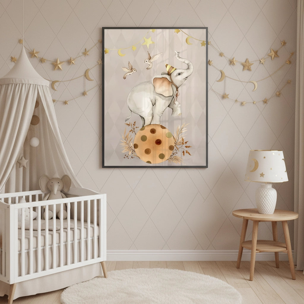 Elephant Nursery - Fine Art - Jasmineart.ae