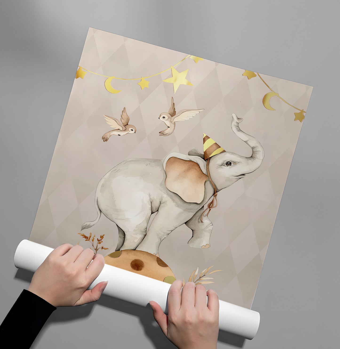 Elephant Nursery - Poster – Jasmineart.ae