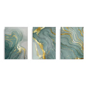 Emerald Flow Set of 3 - Canvas - Jasmineart.ae