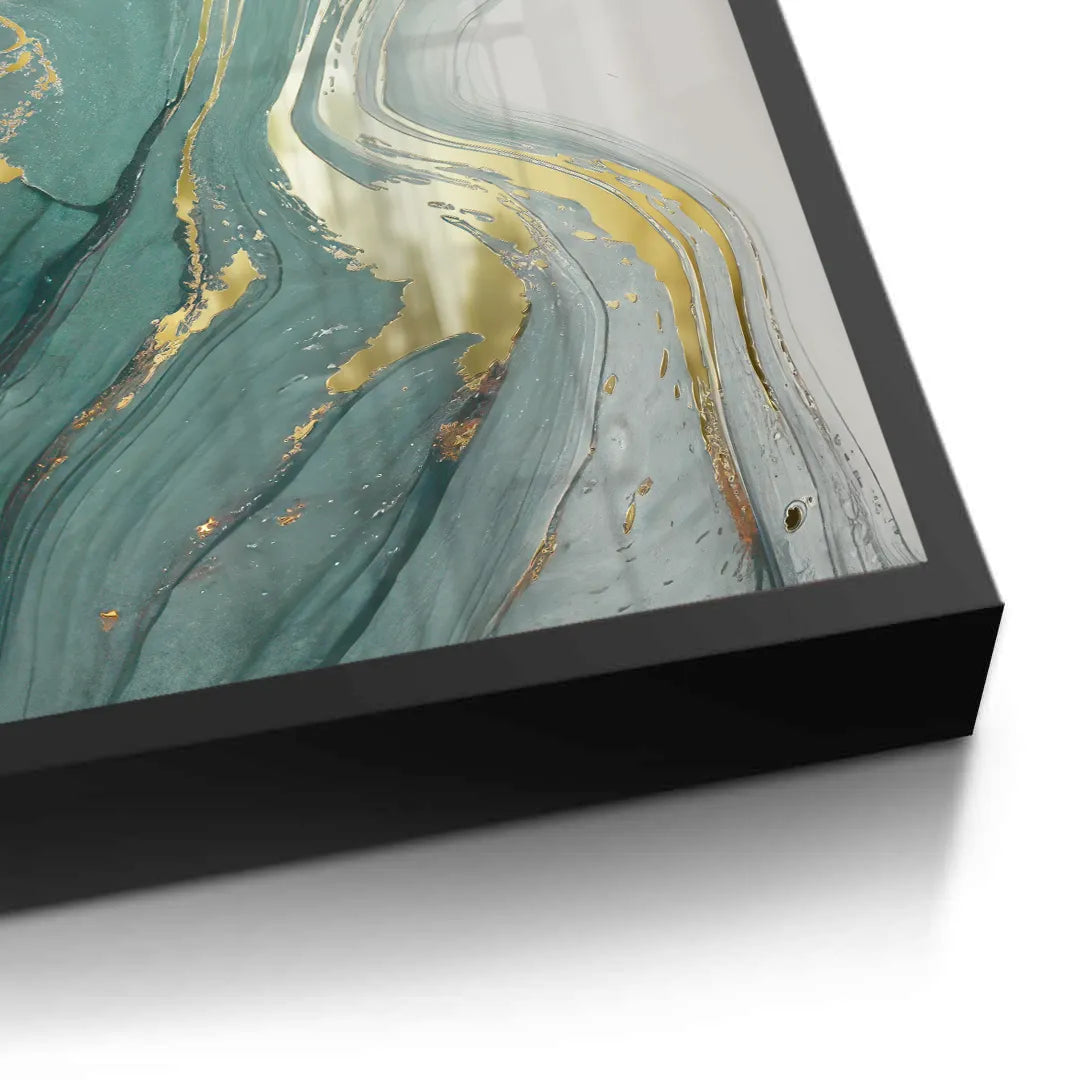 Emerald Flow Set of 3 - Fine Art - Jasmineart.ae