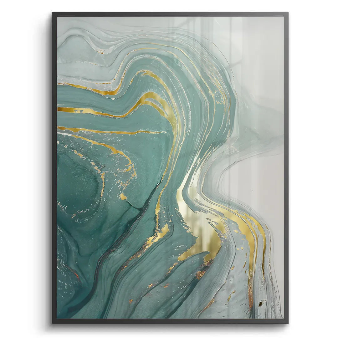 Emerald Flow Set of 3 - Fine Art - Jasmineart.ae