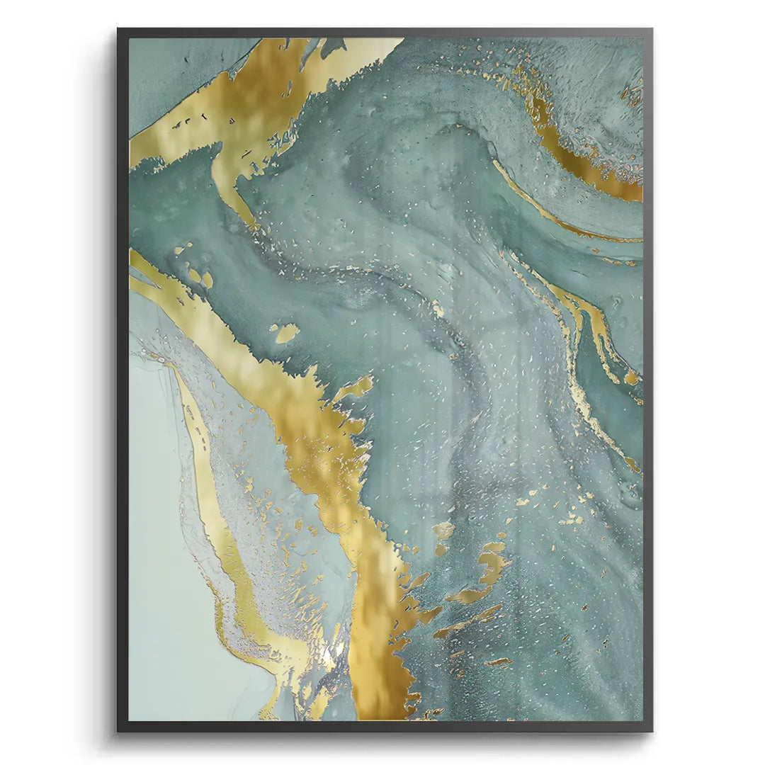 Emerald Flow Set of 3 - Fine Art - Jasmineart.ae