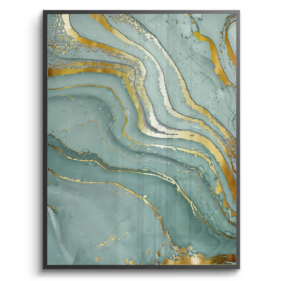 Emerald Flow Set of 3 - Fine Art - Jasmineart.ae