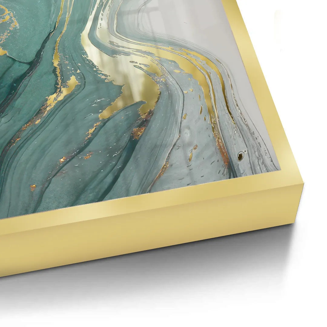 Emerald Flow Set of 3 - Fine Art - Jasmineart.ae