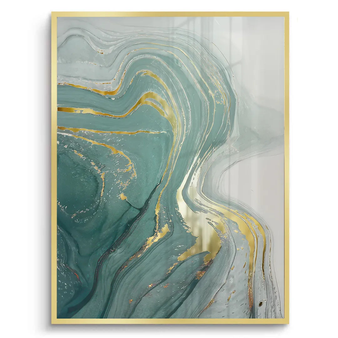 Emerald Flow Set of 3 - Fine Art - Jasmineart.ae