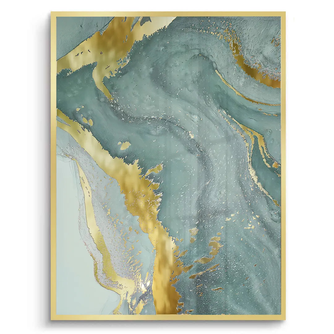 Emerald Flow Set of 3 - Fine Art - Jasmineart.ae
