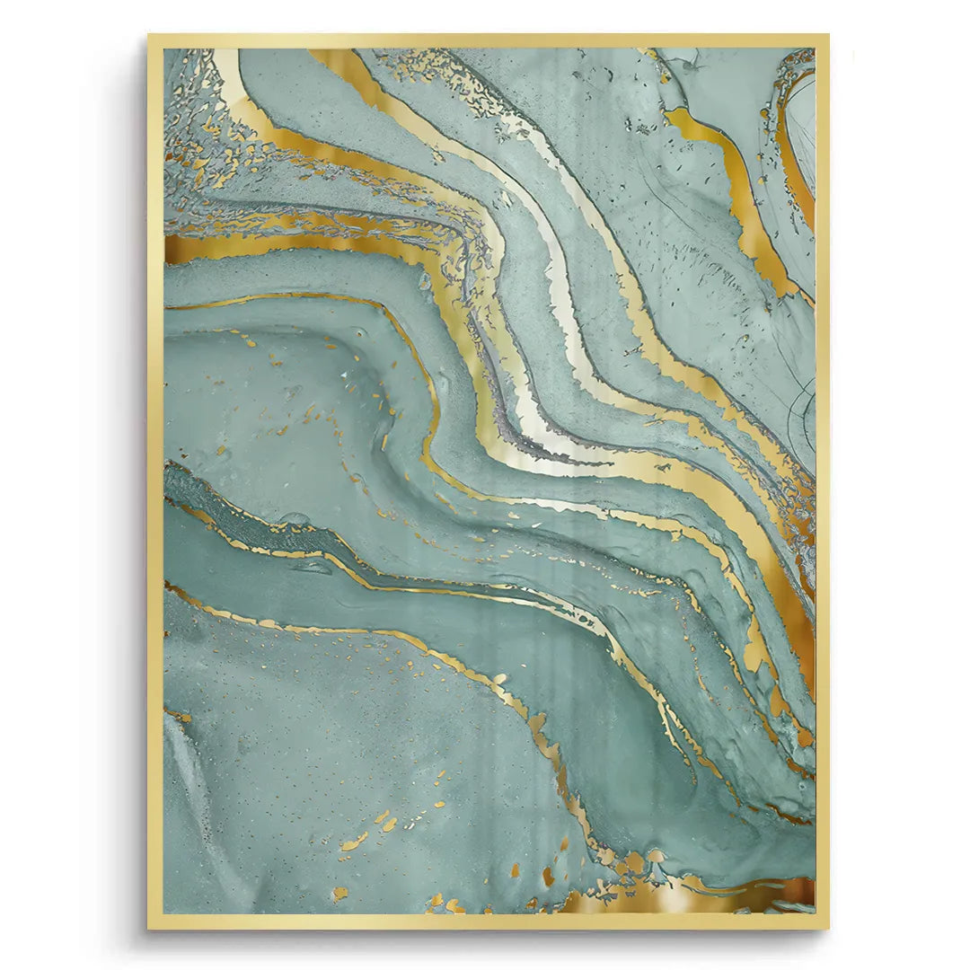Emerald Flow Set of 3 - Fine Art - Jasmineart.ae