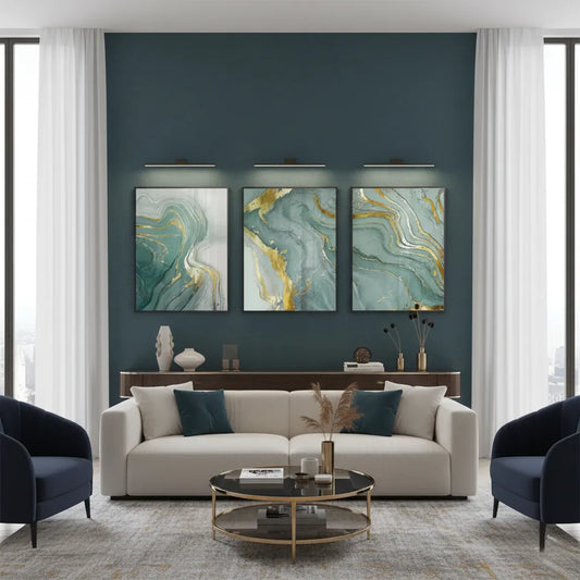 Emerald Flow Set of 3 - Fine Art