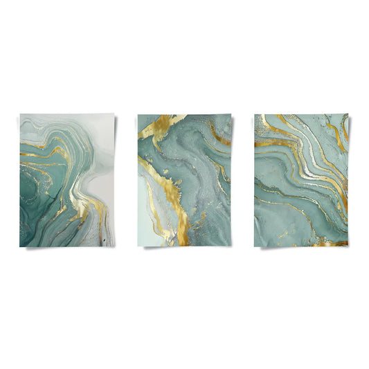 Emerald Flow Set of 3 - Poster