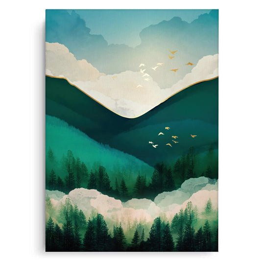 Emerald Forest Abstract - Canvas