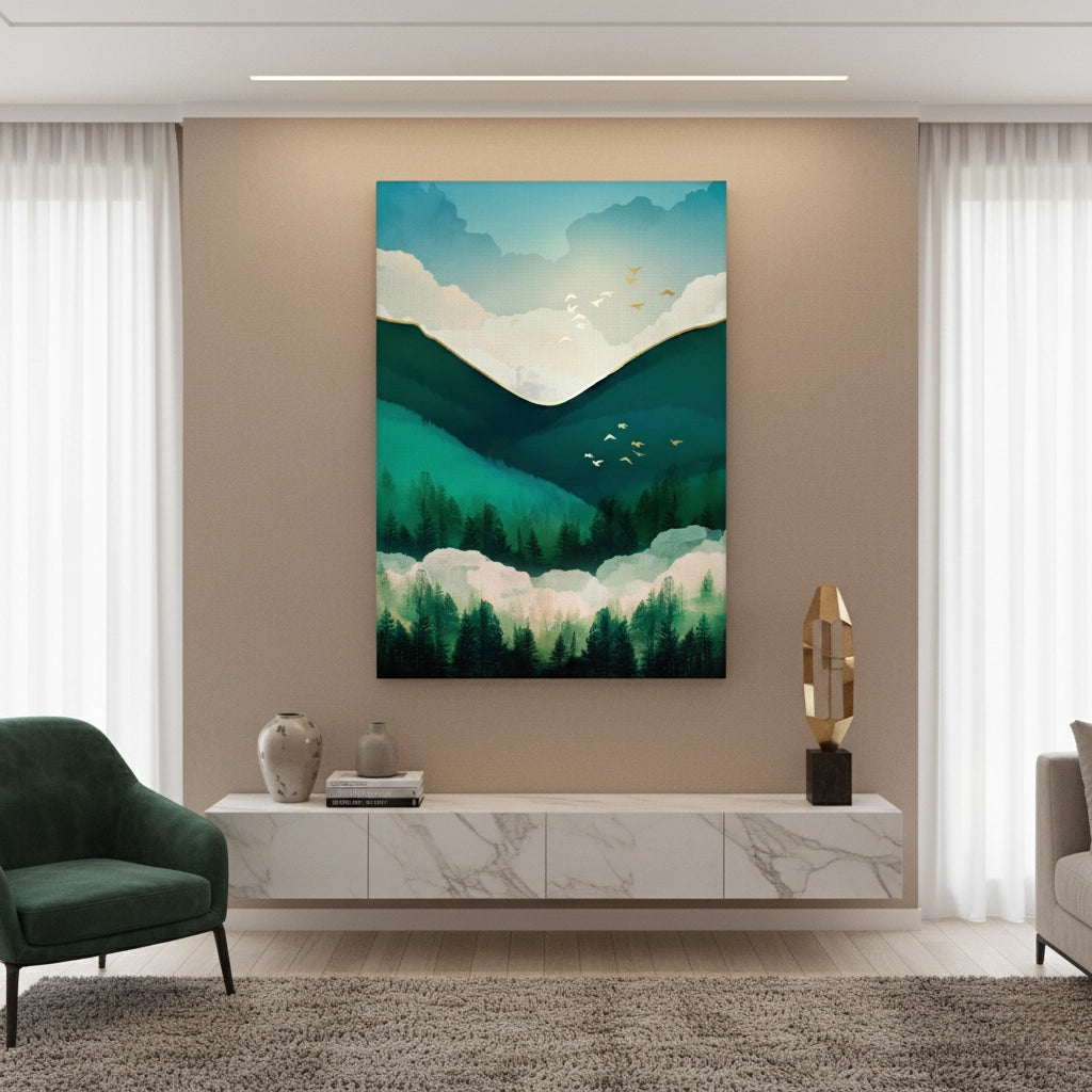 Emerald Forest Abstract - Canvas - Jasmineart.ae