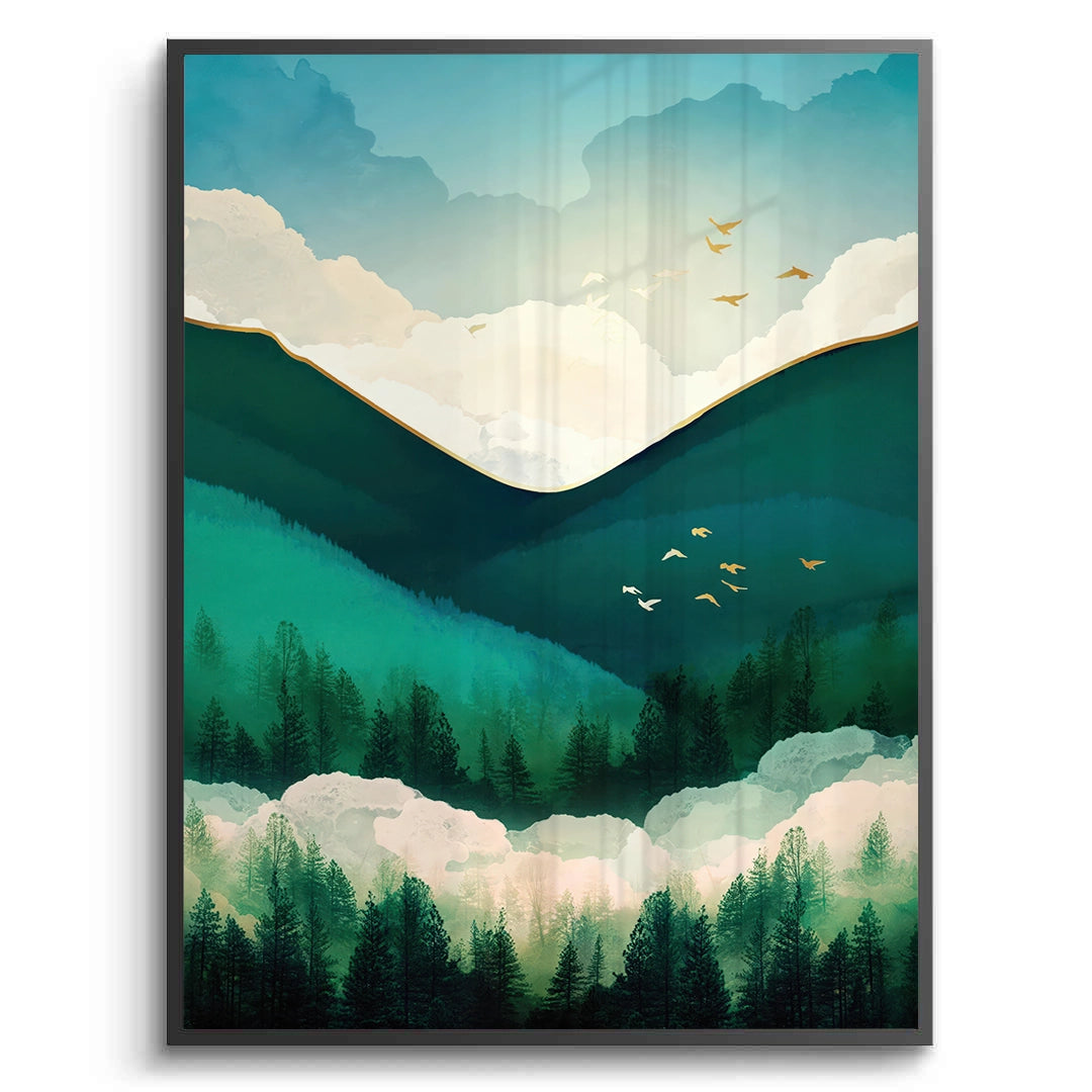 2Emerald Forest Abstract - Fine Art