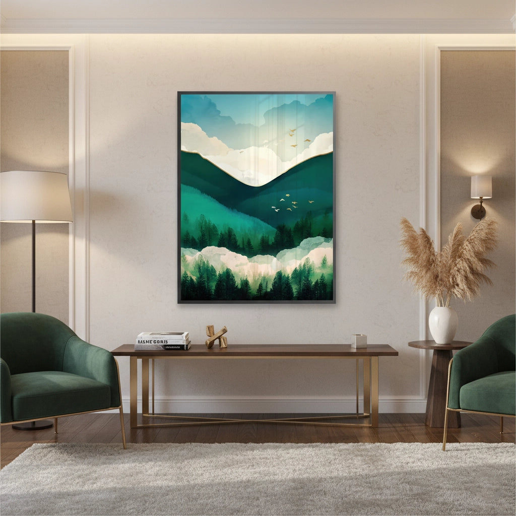 Emerald Forest Abstract - Fine Art - Jasmineart.ae