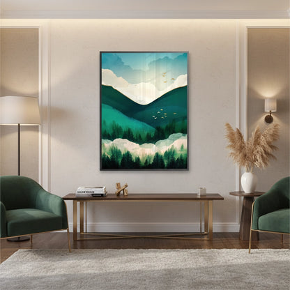 Emerald Forest Abstract - Fine Art