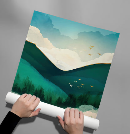 Emerald Forest Abstract - Poster