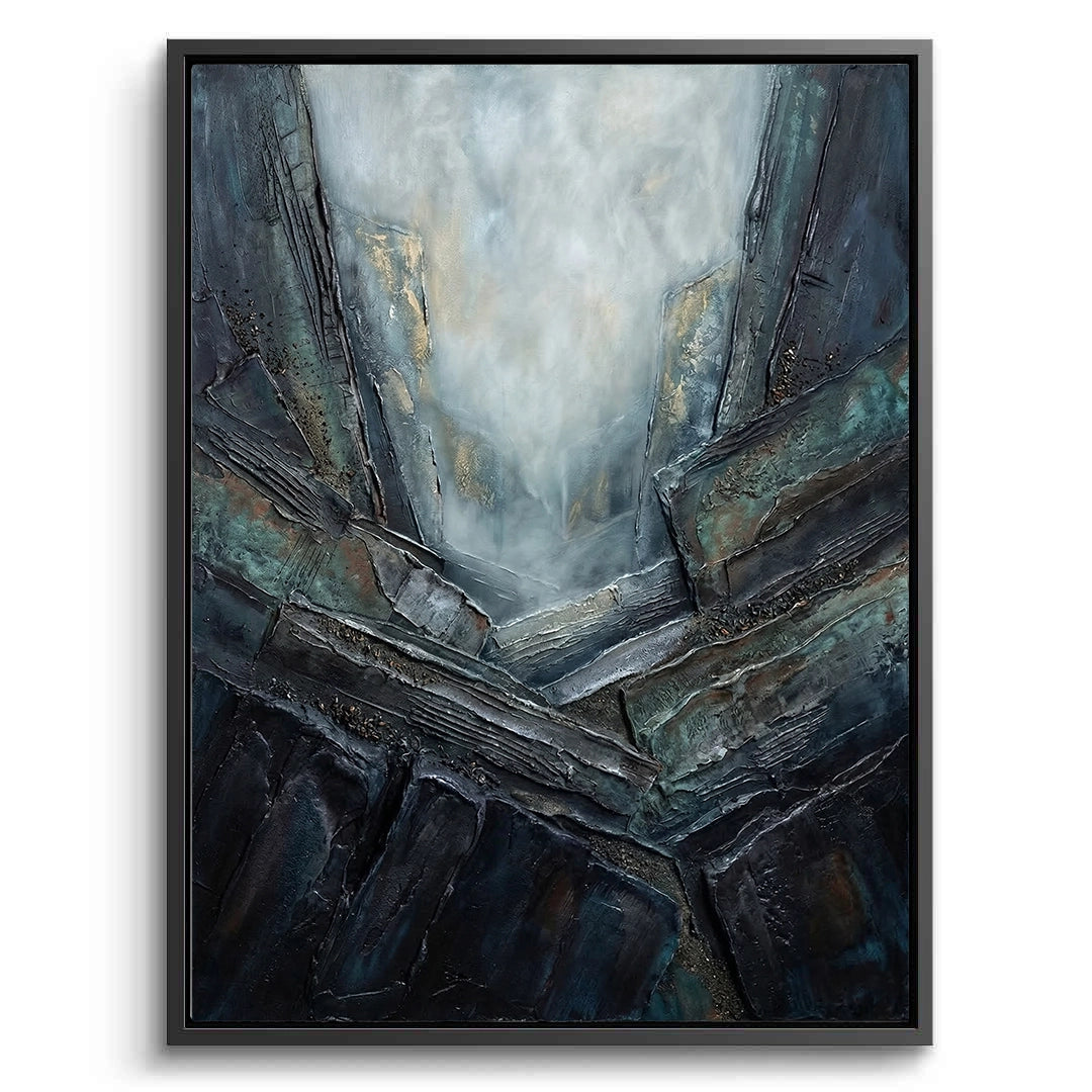 Ethereal Abyss canvas painting, mysterious modern artwork, premium UAE interiors