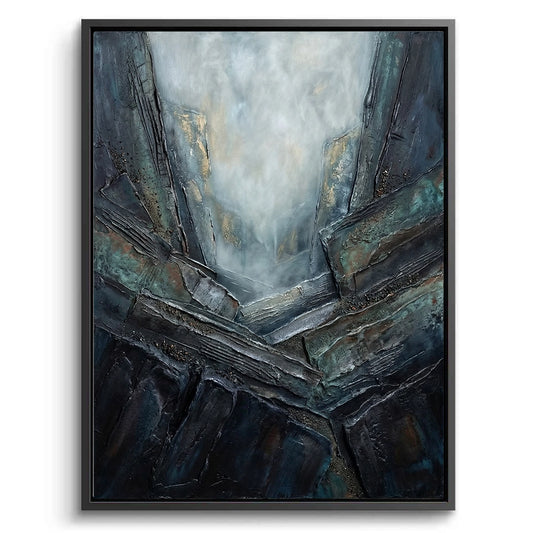 Ethereal Abyss canvas painting, mysterious modern artwork, premium UAE interiors