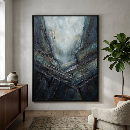 Ethereal Abyss elegant abstract artwork, luxury modern home accent, UAE interiors