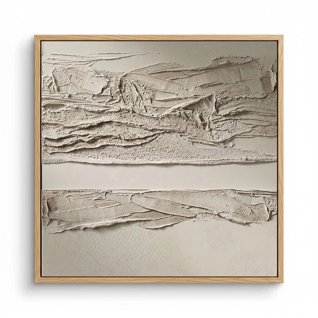 Evokes Nature canvas painting, serene organic shapes, premium UAE interiors