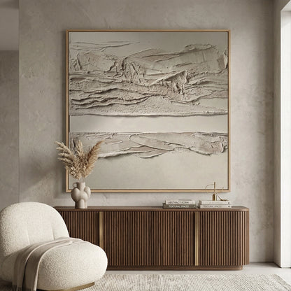 Evokes Nature modern wall decor, calming earthy tones, upscale UAE home accent