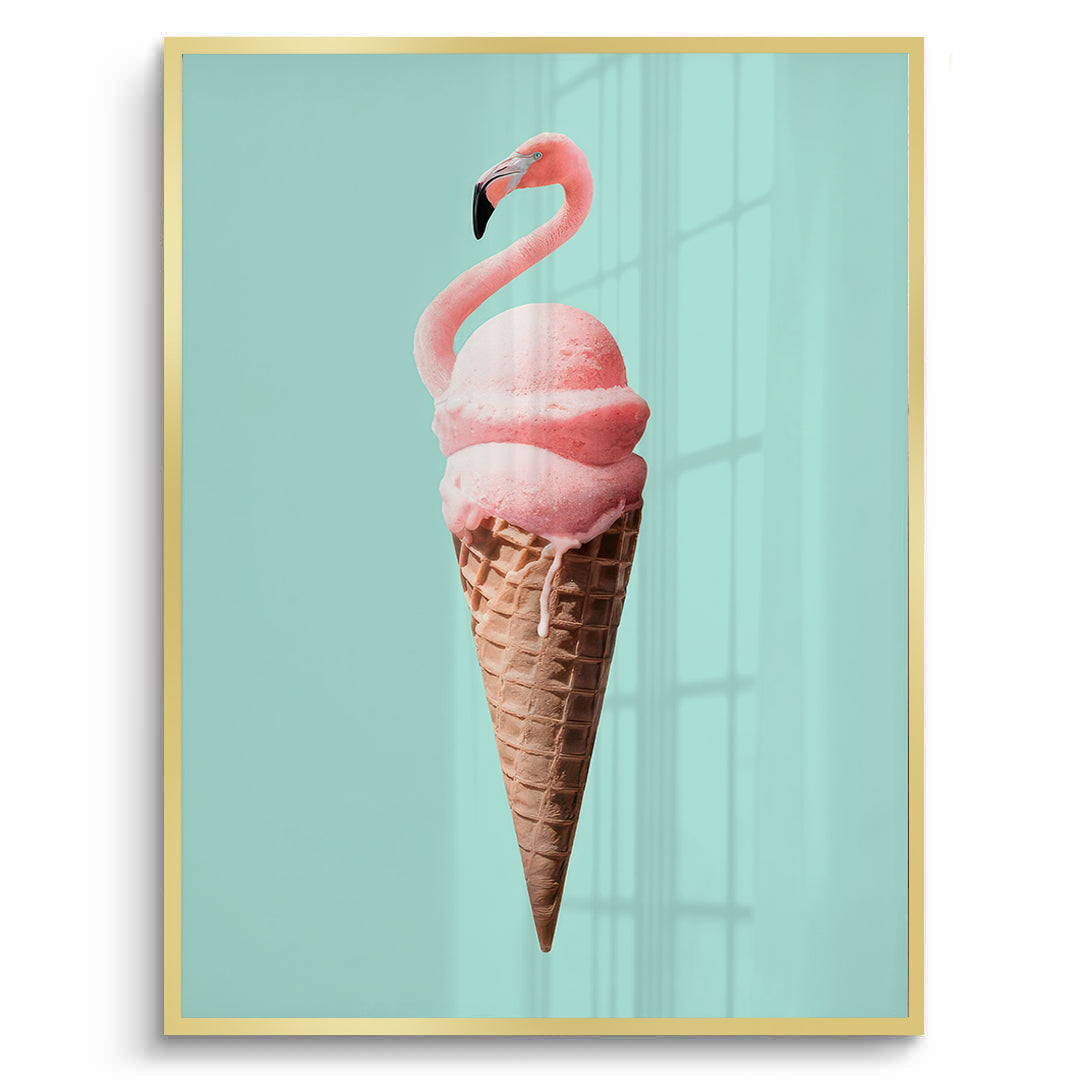 2Flamingo Ice Cream Cone - Fine Art