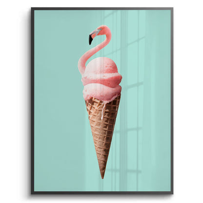 Flamingo Ice Cream Cone - Fine Art