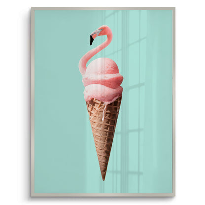Flamingo Ice Cream Cone - Fine Art