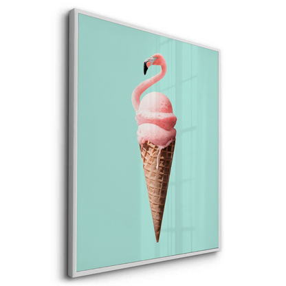 Flamingo Ice Cream Cone - Fine Art