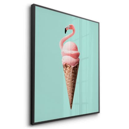 Flamingo Ice Cream Cone - Fine Art