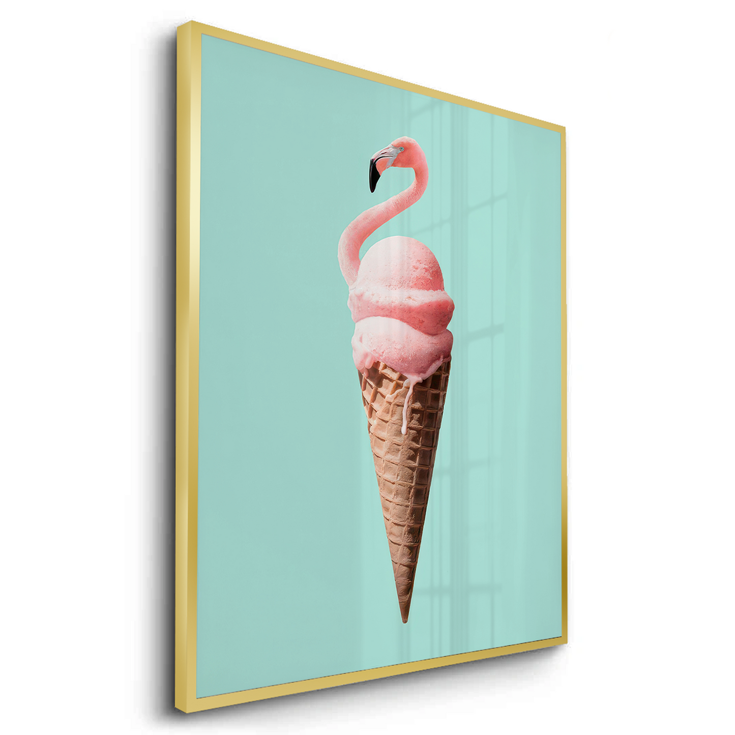 2Flamingo Ice Cream Cone - Fine Art