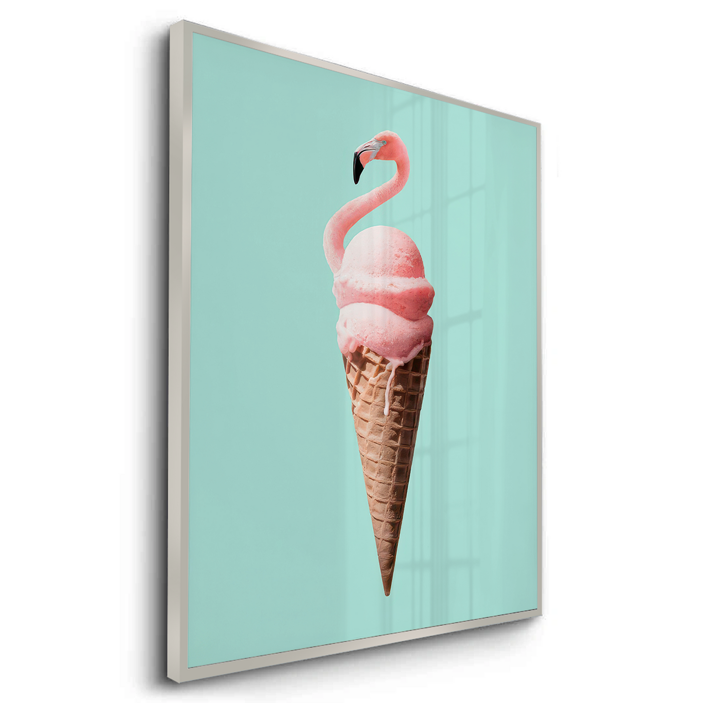 2Flamingo Ice Cream Cone - Fine Art