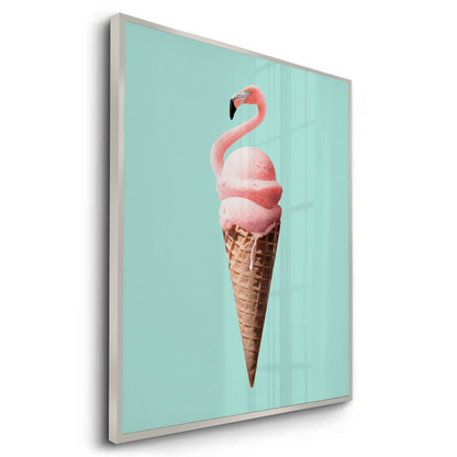 Flamingo Ice Cream Cone - Fine Art
