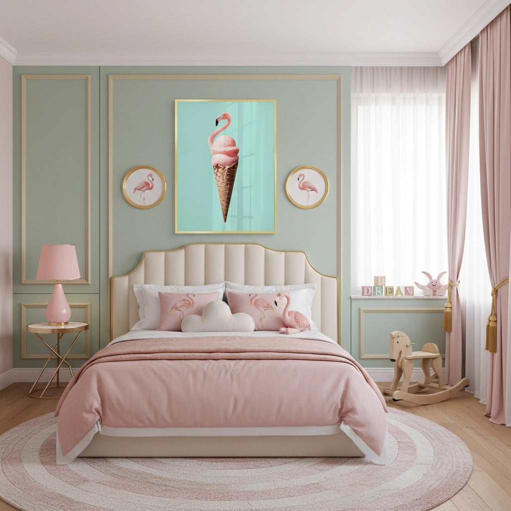 2Flamingo Ice Cream Cone - Fine Art