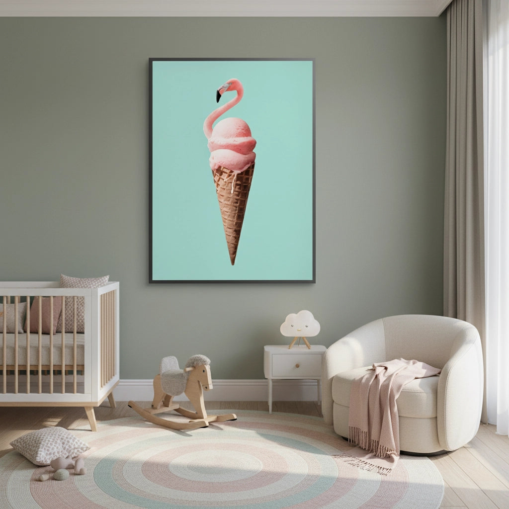 2Flamingo Ice Cream Cone - Fine Art