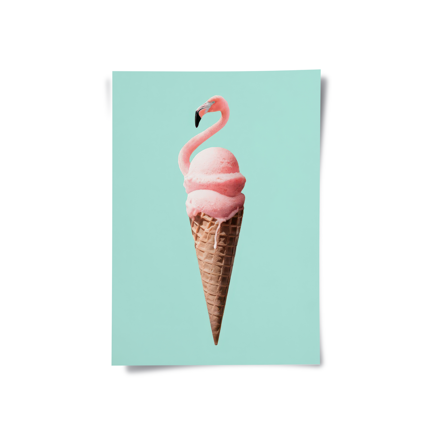 2Flamingo Ice Cream Cone - Poster