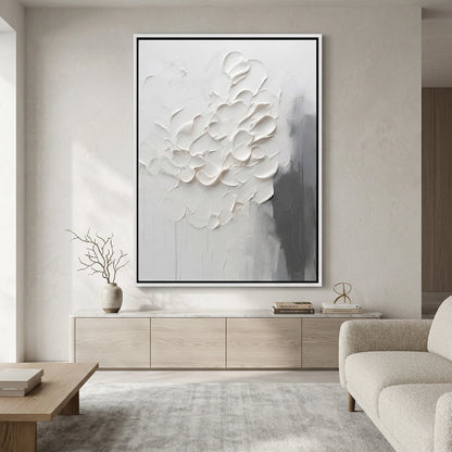 Modern Floral Impasto artwork with layered textured flowers and soft earthy hues, perfect for chic UAE wall decor