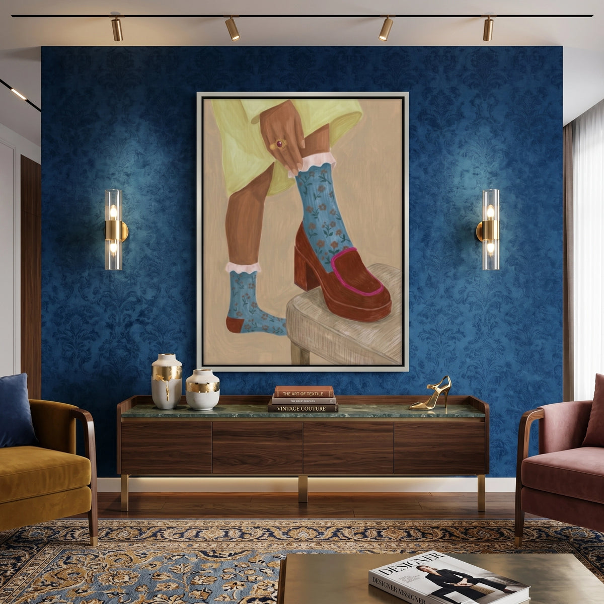Floral Socks - Canvas
