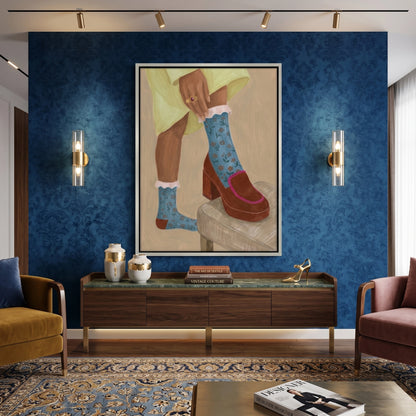 Floral Socks - Canvas