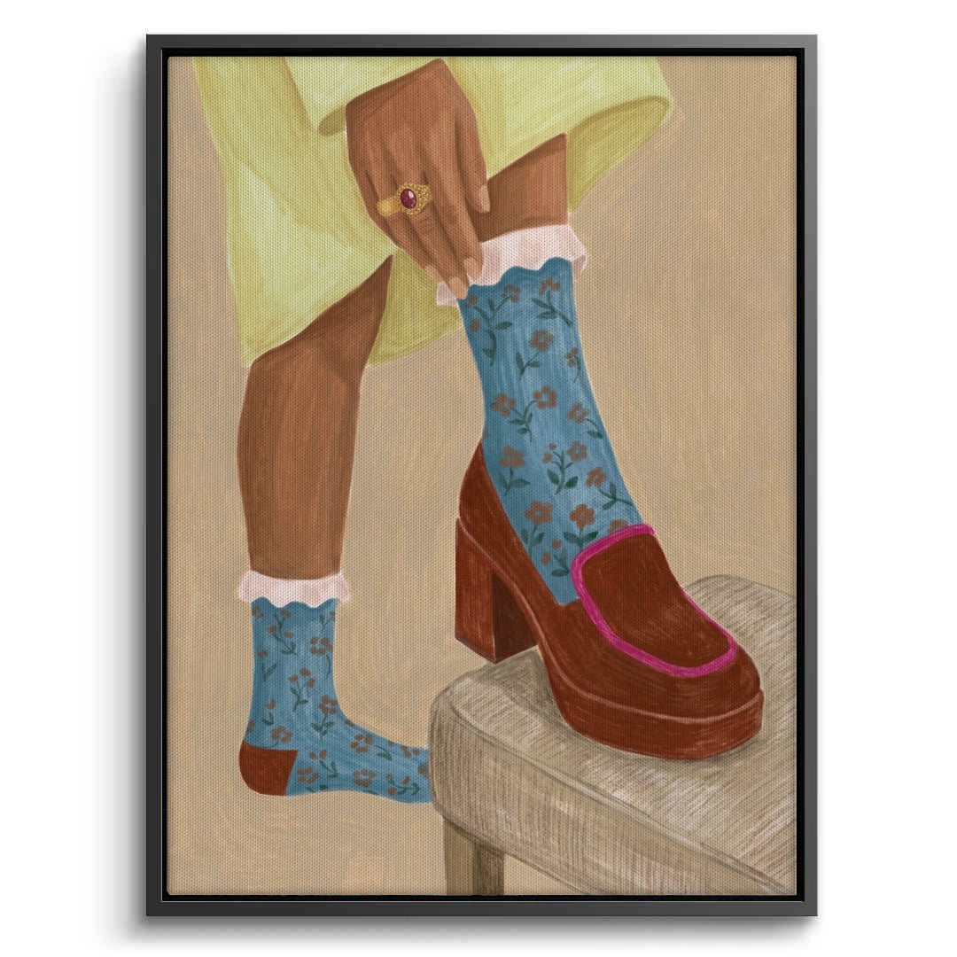 2Floral Socks - Canvas